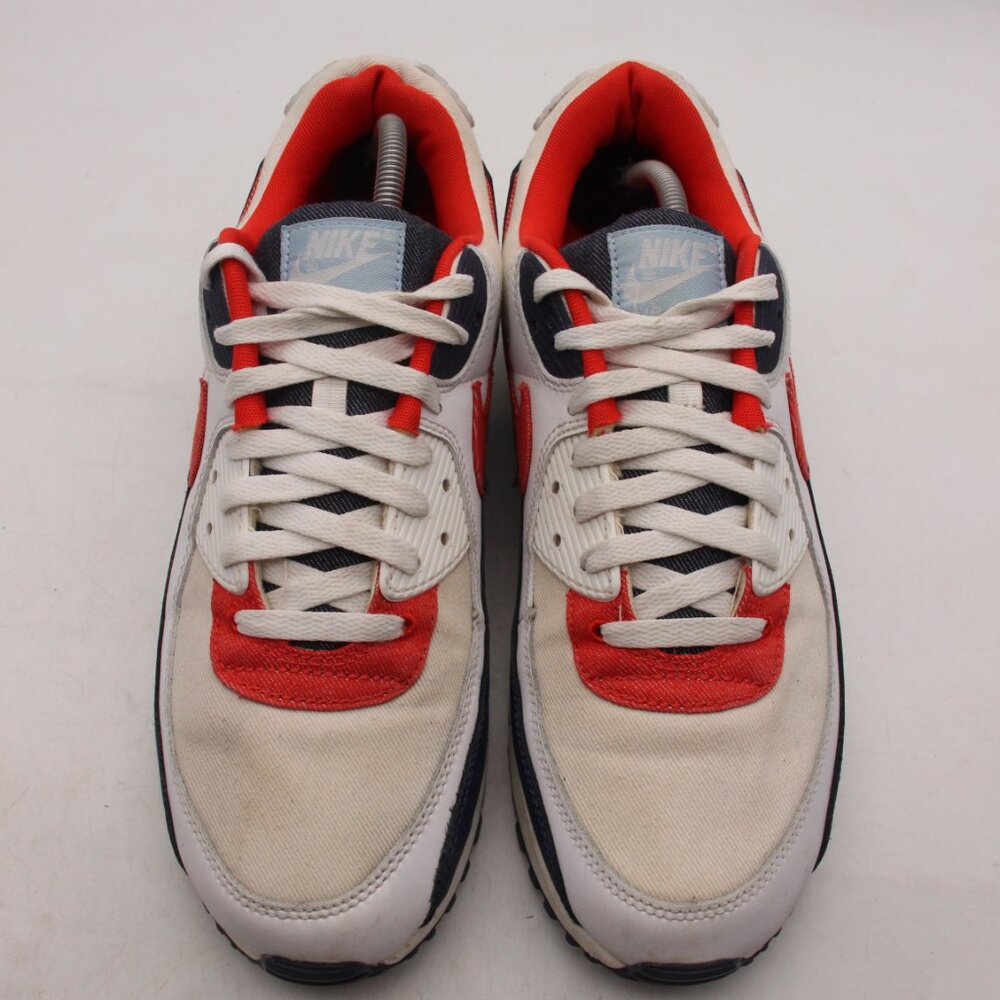 Nike Air Max 90 USA Denim ‘White Red Navy Blue’ Men’s Size 12 DJ5170-100 - Picture 2 of 11